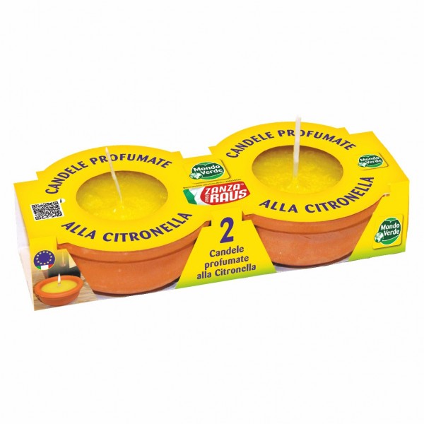 ZANZA RAUS PACK 2 CANDELE ALLA CITRONELLA IN COTTO