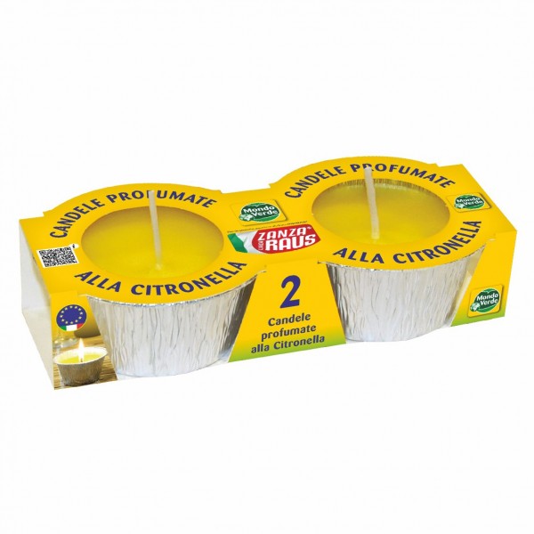 ZANZA RAUS PACK 2 CANDELE ALLA CITRONELLA IN STAGNOLA