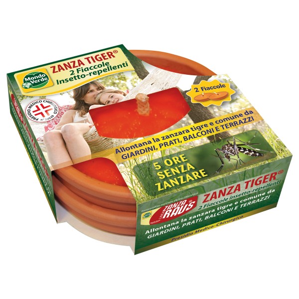 ZANZA TIGER PACK 2 FIACCOLE INSETTO-REPELLENTI IN TERRACOTTA